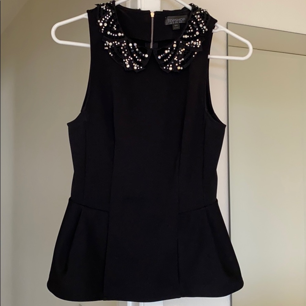 Top shop embellished peplum top